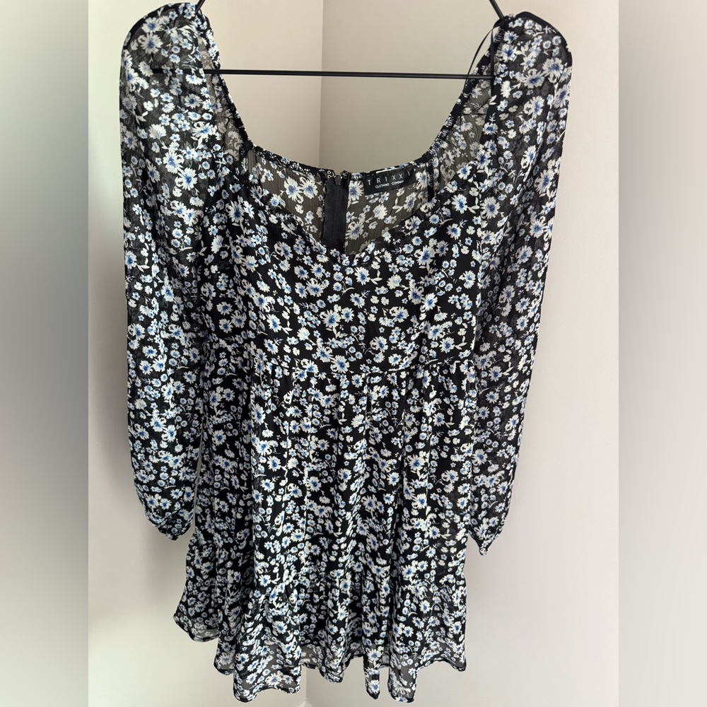 Trixxi Black and White Floral Mini Dress